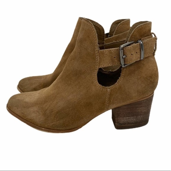 Franco Fortini Niki Tan Cut Out Buckle Booties Size 6 - Picture 2 of 8